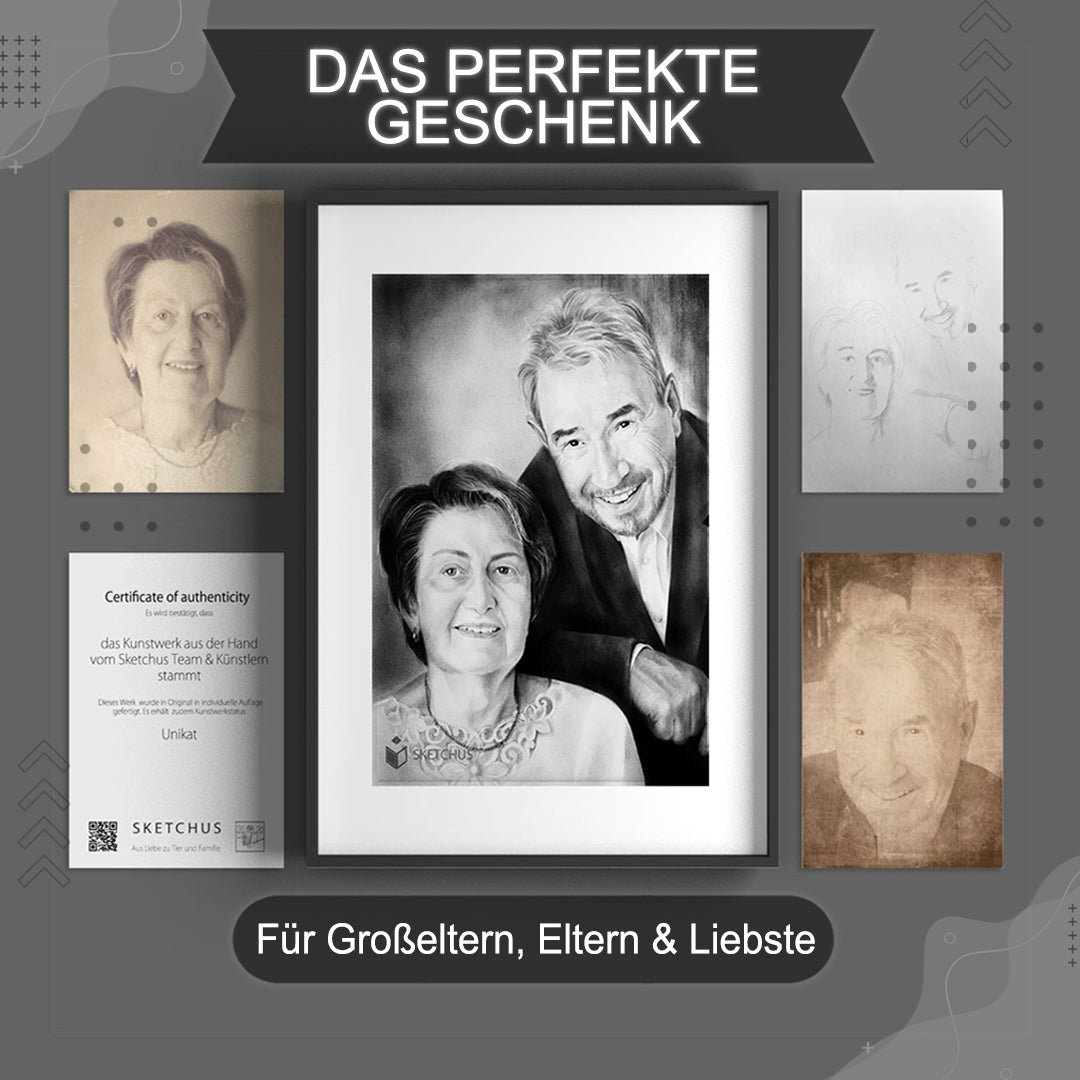 Gedenkportrait im Rahmen als stilles Erinnerungsbild für Zuhause