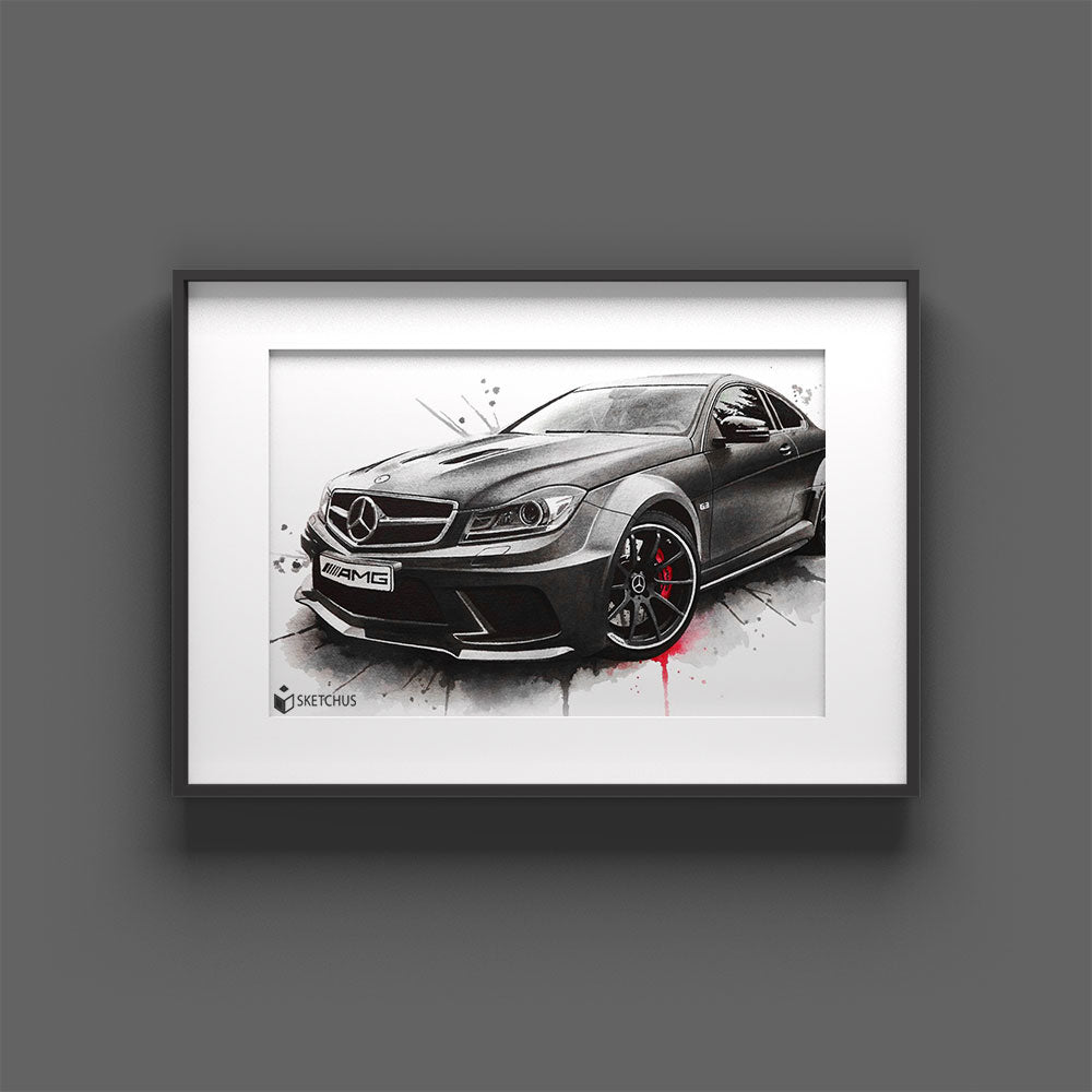 Faites dessiner une voiture - voiture comme dessin/affiche - cadeau de portrait automatique pour les amateurs de voitures