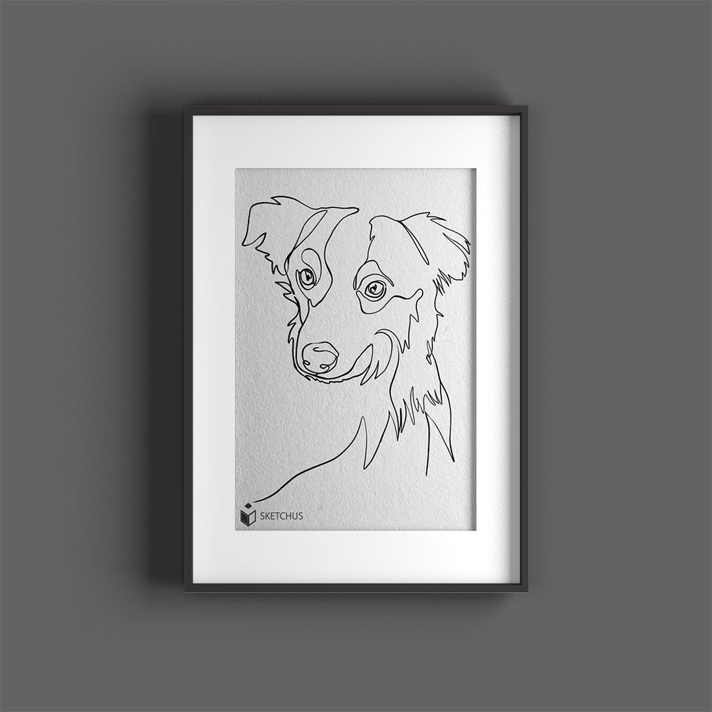 Affiche Photo Animalière Personnalisée One-Line-Art - Portrait d'Animal en Dessin au Trait