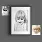 Zeichnungen anfertigen lassen Portrait nach Fotovorlage Schwarz weiß bestellen Portrait als Geschenk Sketchus.DE